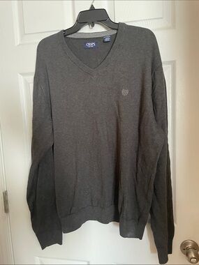 Chaps Men's Dark Charcoal V-Neck Sweater